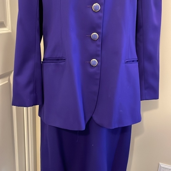 Suitsme woman’s Business wear Purple Suit 16 EUC Midi Pockets Buttons lined - Picture 3 of 16